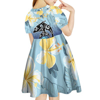 Mother And Baby Dolphins Kid Short Sleeve Dress Hawaii Hibiscus