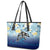 Mother And Baby Dolphins Leather Tote Bag Hawaii Hibiscus