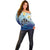 Mother And Baby Dolphins Off Shoulder Sweater Hawaii Hibiscus