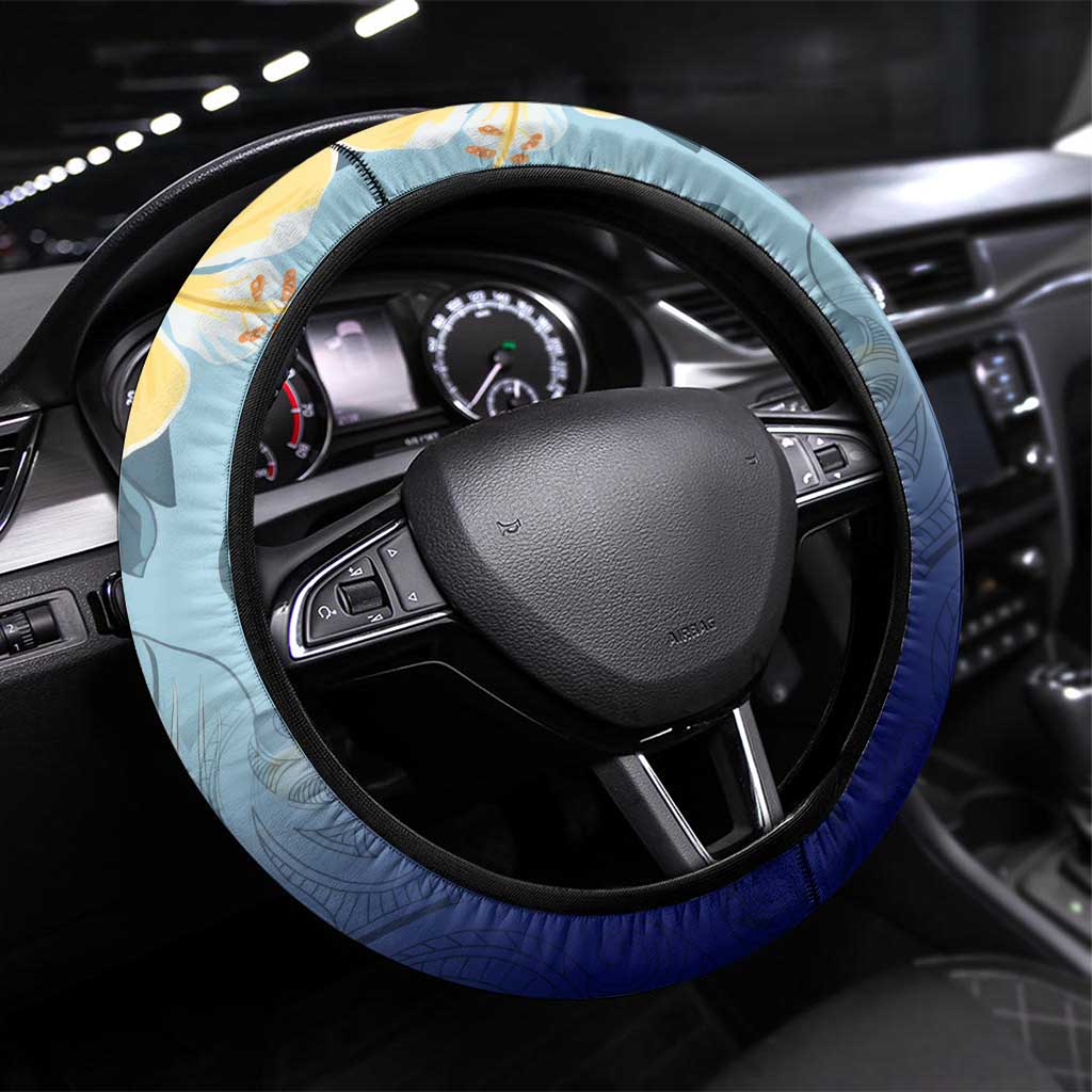 Mother And Baby Dolphins Steering Wheel Cover Hawaii Hibiscus