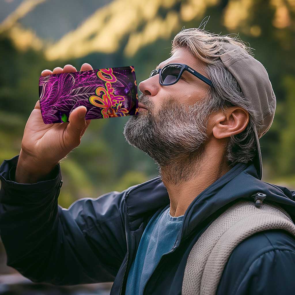 Happy Mardi Gras 4 in 1 Can Cooler Tumbler Mask Feather Colorfull