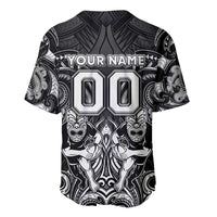 Personalized All Black Baseball Jersey New Zealand Rugby Mascot Maori