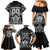 Personalized All Black Family Matching Mermaid Dress and Hawaiian Shirt New Zealand Rugby Mascot Maori