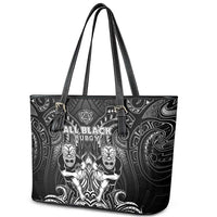 All Black Leather Tote Bag New Zealand Rugby Mascot Maori