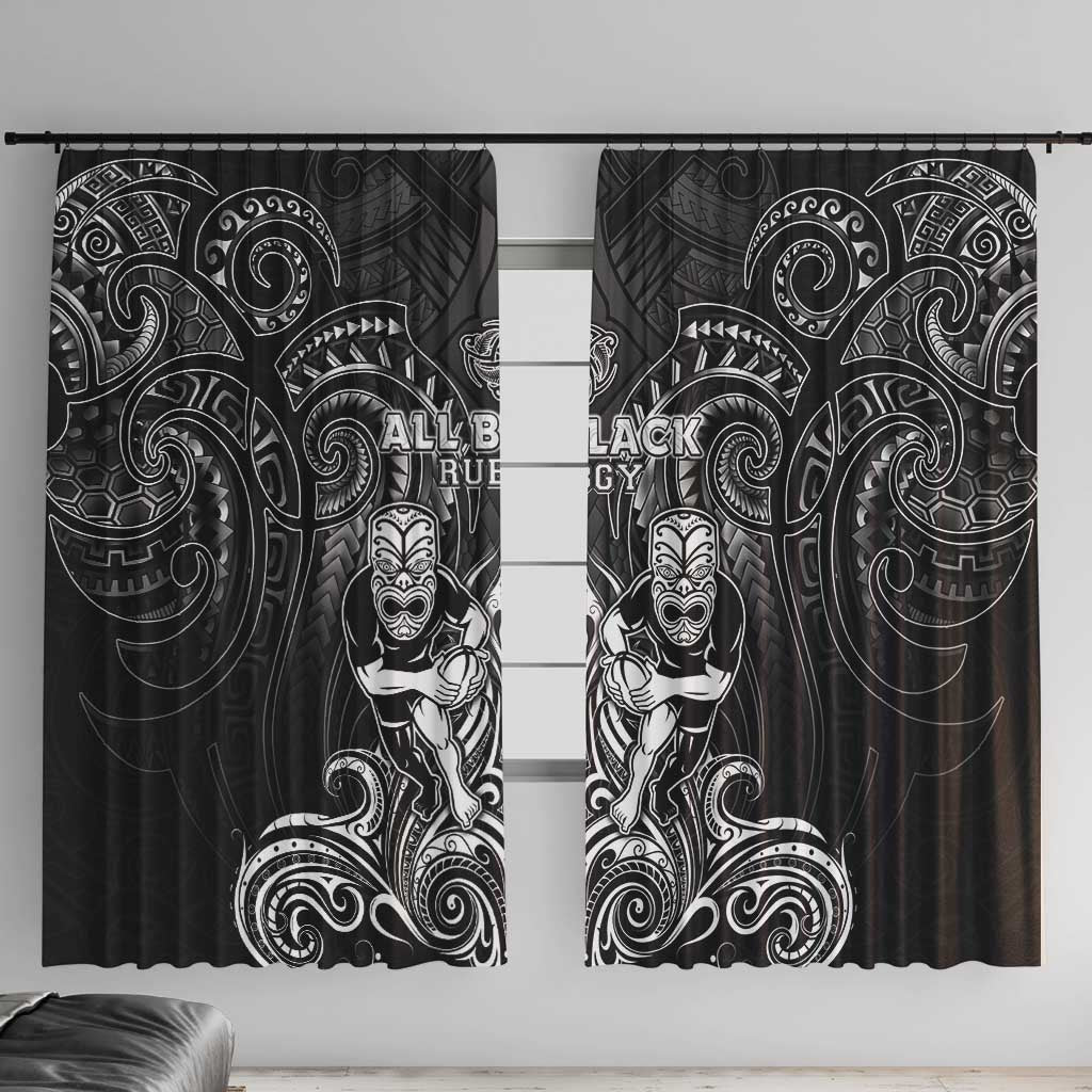 All Black Window Curtain New Zealand Rugby Mascot Maori