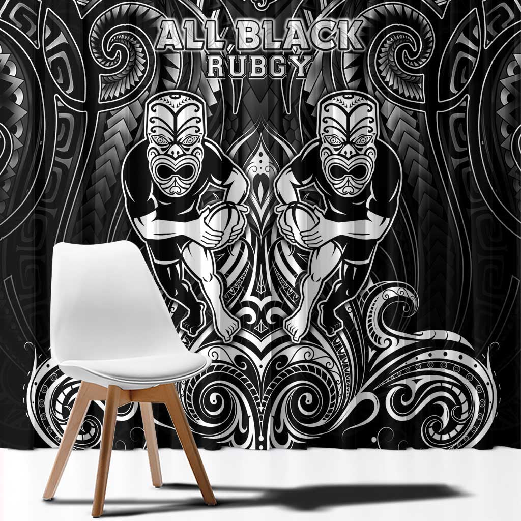 All Black Window Curtain New Zealand Rugby Mascot Maori