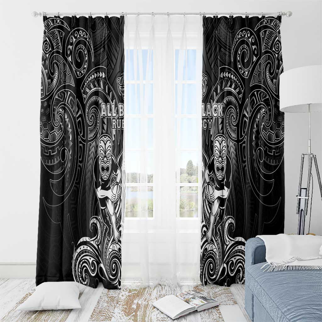 All Black Window Curtain New Zealand Rugby Mascot Maori