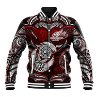 Personalized New Zealand Aotearoa Rugby Baseball Jacket Maori Fern Tattoo Art