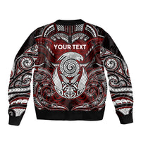 Personalized New Zealand Aotearoa Rugby Bomber Jacket Maori Fern Tattoo Art