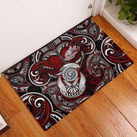 New Zealand Aotearoa Rugby Rubber Doormat Maori Fern Tattoo Art