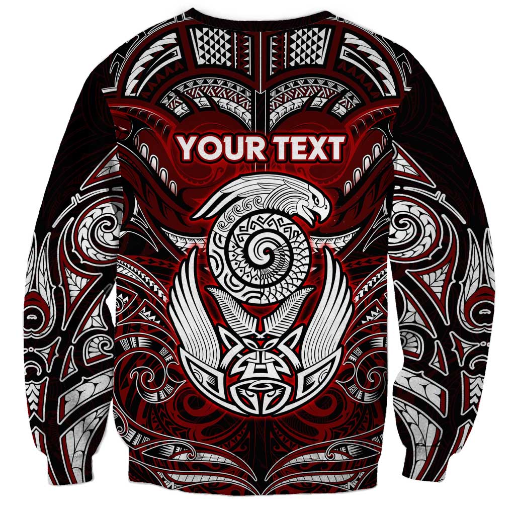 Personalized New Zealand Aotearoa Rugby Sweatshirt Maori Fern Tattoo Art