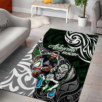NZ Aotearoa Rugby Area Rug New Zealand Silver Fern