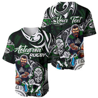 Personalized NZ Aotearoa Rugby Baseball Jersey New Zealand Silver Fern