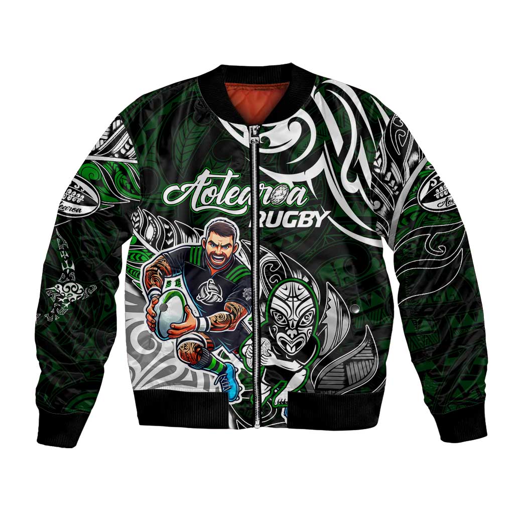 Personalized NZ Aotearoa Rugby Bomber Jacket New Zealand Silver Fern