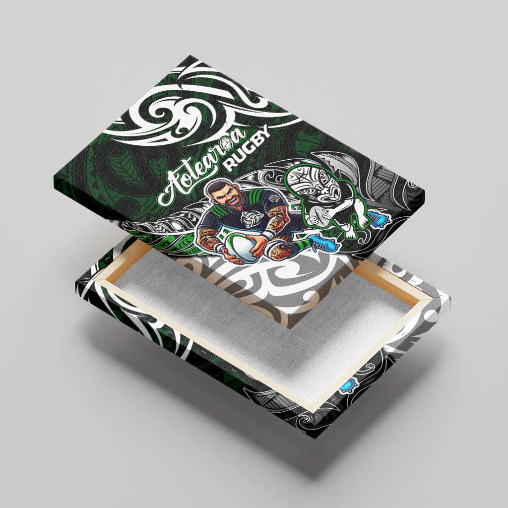 NZ Aotearoa Rugby Canvas Wall Art New Zealand Silver Fern