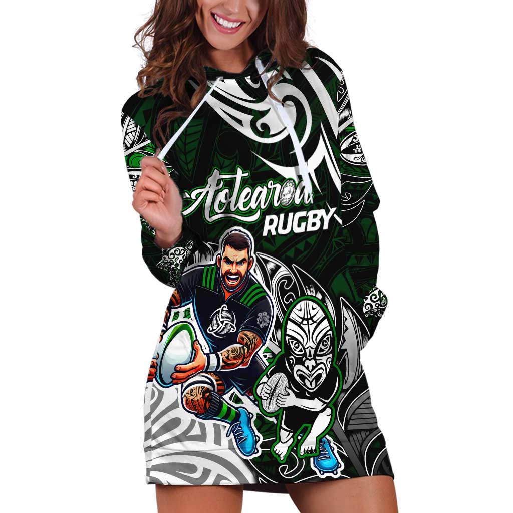 Personalized NZ Aotearoa Rugby Hoodie Dress New Zealand Silver Fern