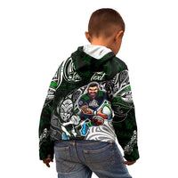Personalized NZ Aotearoa Rugby Kid Hoodie New Zealand Silver Fern