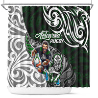 NZ Aotearoa Rugby Shower Curtain New Zealand Silver Fern