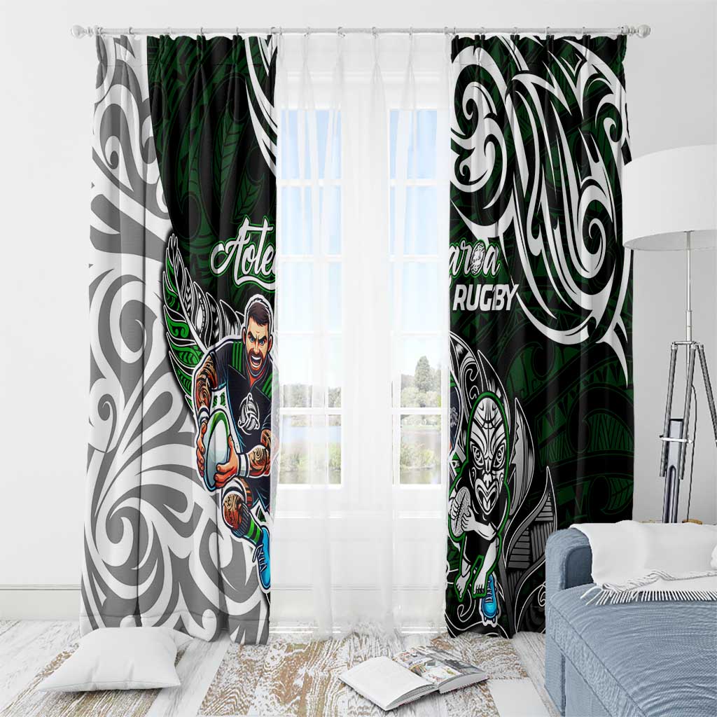 NZ Aotearoa Rugby Window Curtain New Zealand Silver Fern