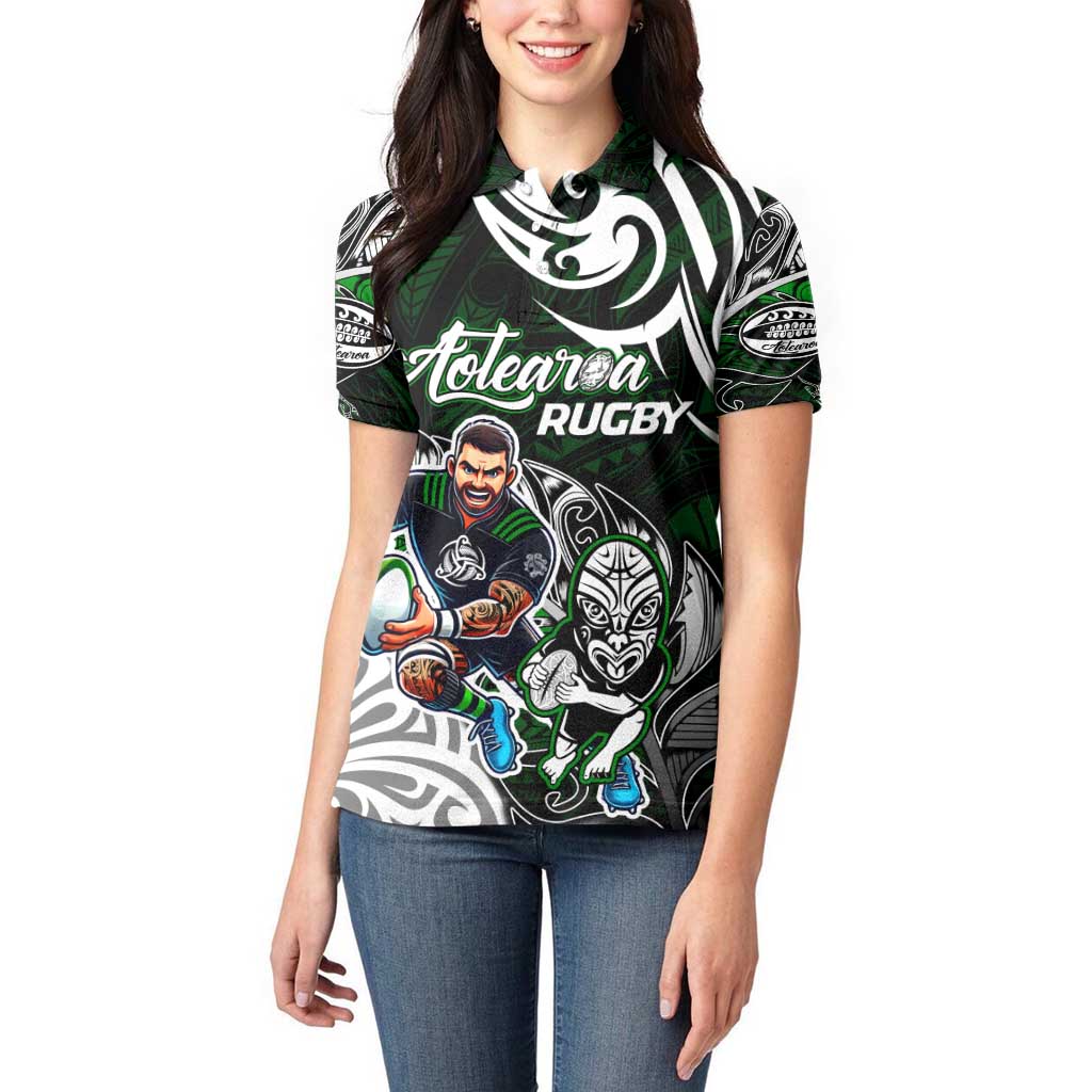 Personalized NZ Aotearoa Rugby Women Polo Shirt New Zealand Silver Fern