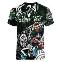 Personalized NZ Aotearoa Rugby Women V-Neck T-Shirt New Zealand Silver Fern