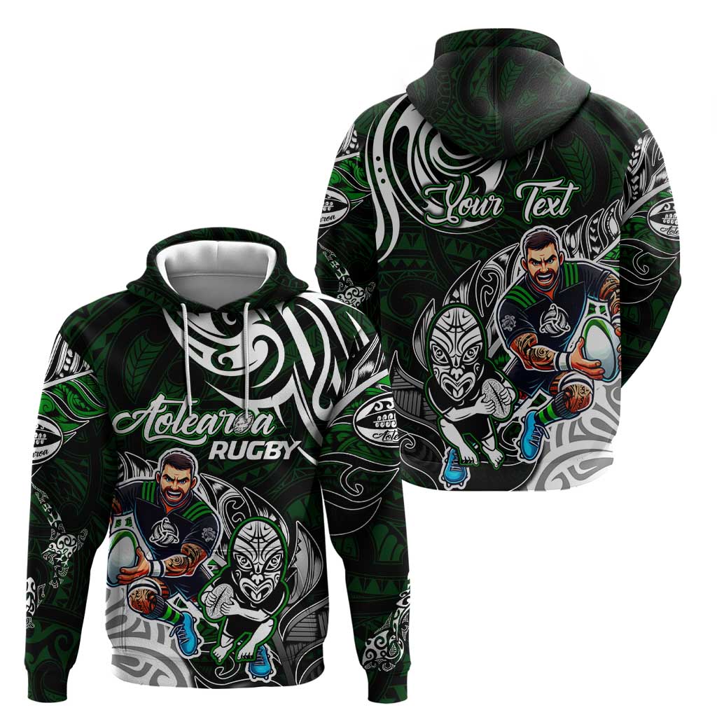 Personalized NZ Aotearoa Rugby Zip Hoodie New Zealand Silver Fern
