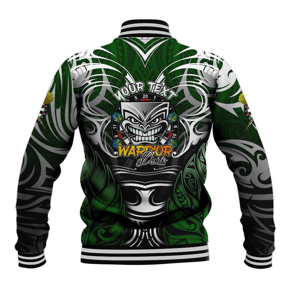 Personalised Warriors Maori Darts Baseball Jacket New Zealand Darts Silver Fern DT02 - Polynesian Pride