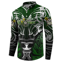 Personalised Warriors Maori Darts Button Sweatshirt New Zealand Darts Silver Fern DT02 - Polynesian Pride