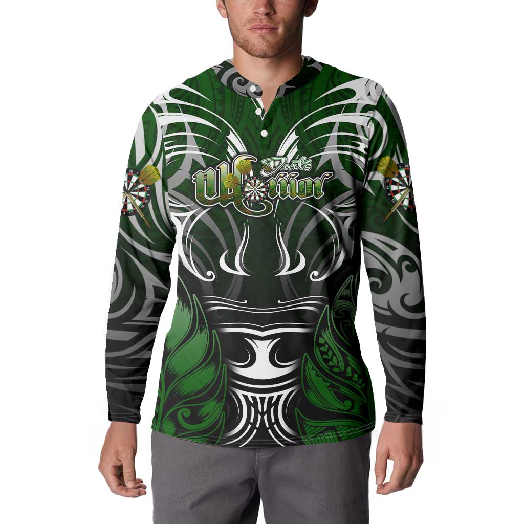 Personalised Warriors Maori Darts Button Sweatshirt New Zealand Darts Silver Fern DT02 - Polynesian Pride