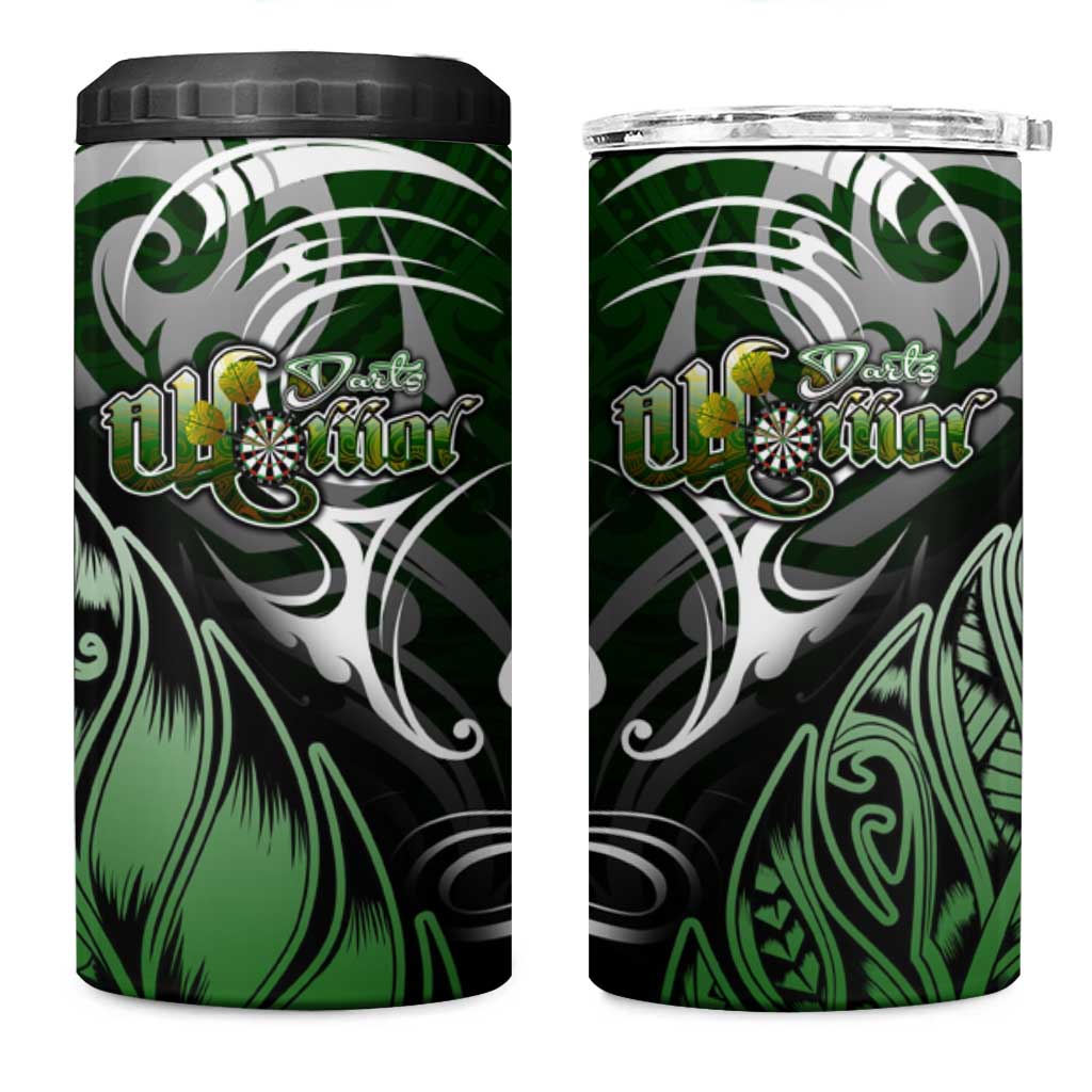 Warriors Maori Darts 4 in 1 Can Cooler Tumbler New Zealand Darts Silver Fern
