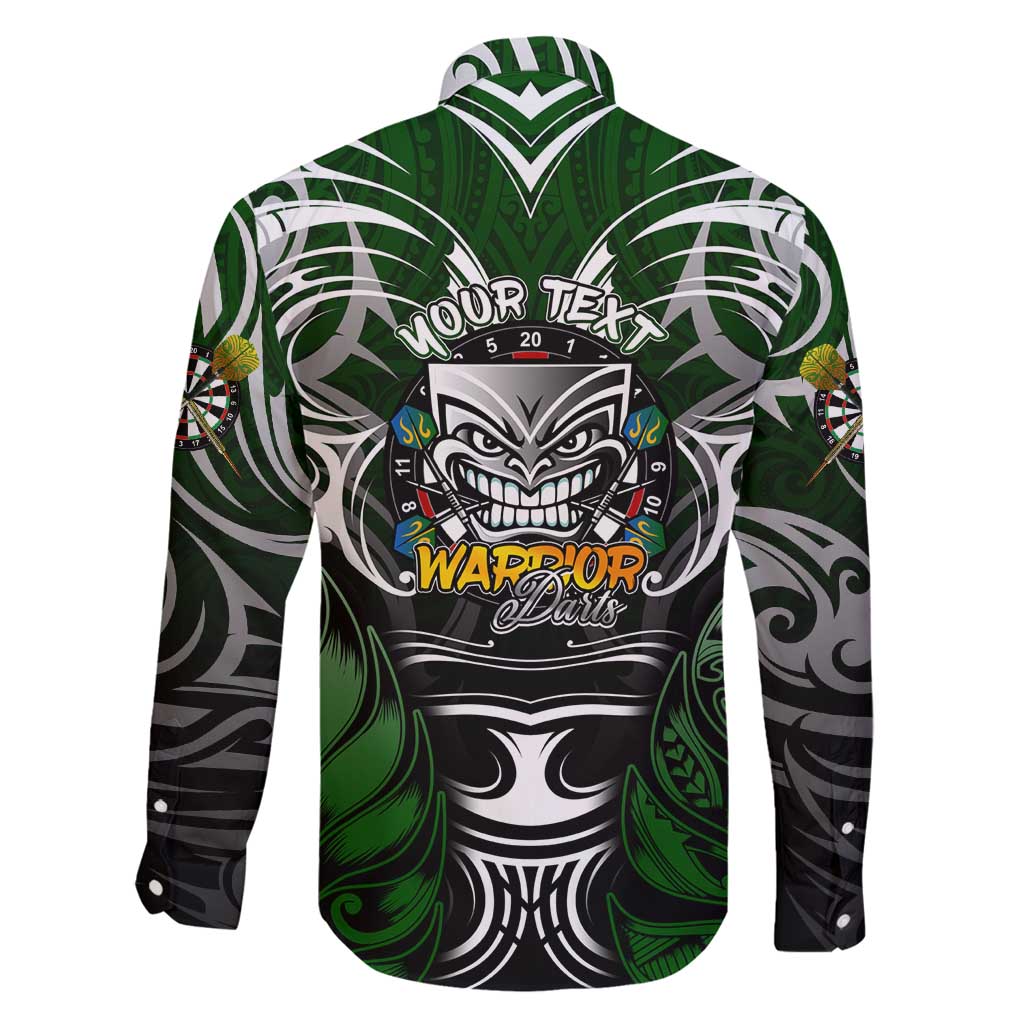 Personalised Warriors Maori Darts Family Matching Long Sleeve Bodycon Dress and Hawaiian Shirt New Zealand Darts Silver Fern