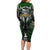 Personalised Warriors Maori Darts Family Matching Long Sleeve Bodycon Dress and Hawaiian Shirt New Zealand Darts Silver Fern