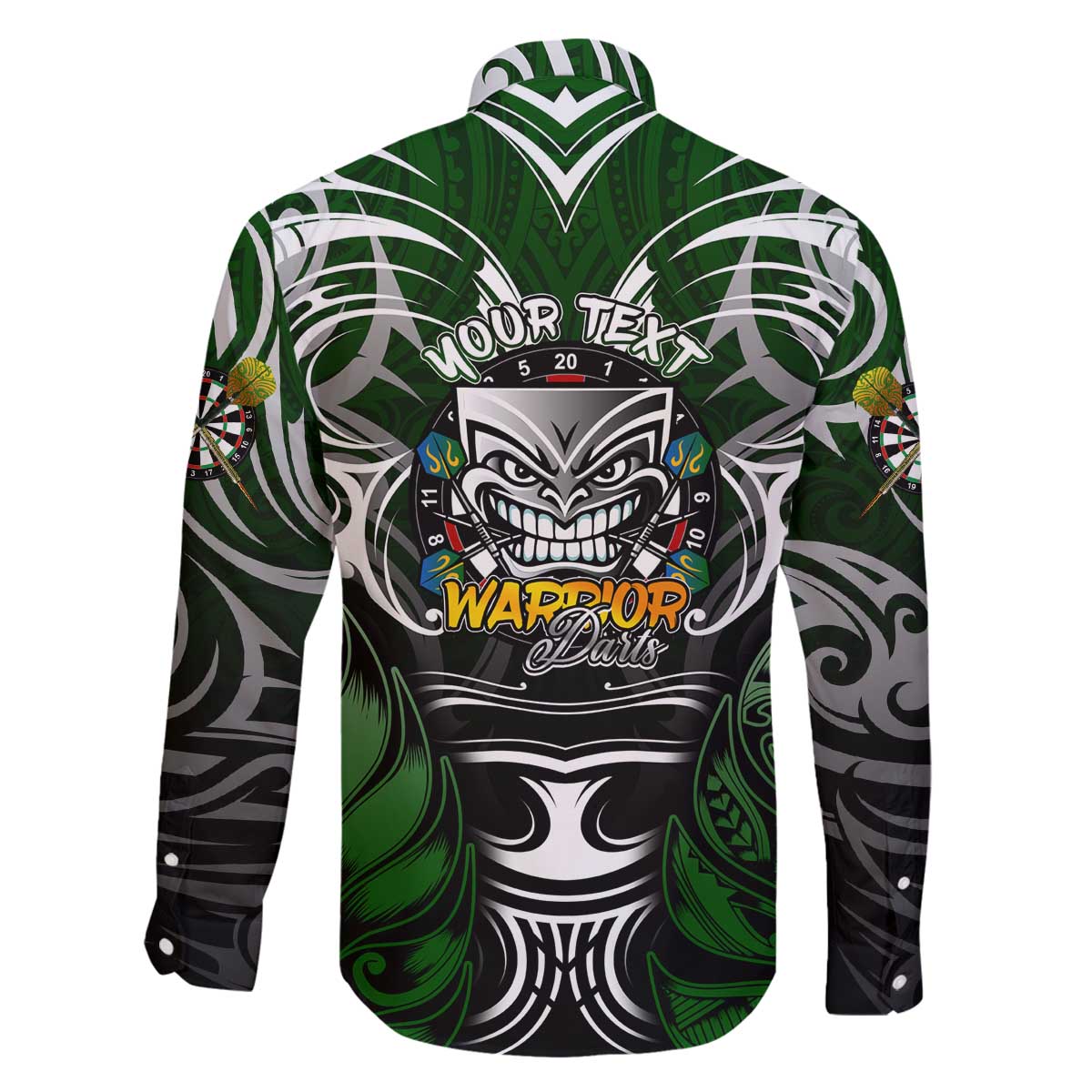 Personalised Warriors Maori Darts Family Matching Off The Shoulder Long Sleeve Dress and Hawaiian Shirt New Zealand Darts Silver Fern DT02 - Polynesian Pride