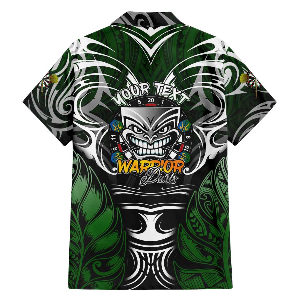 Personalised Warriors Maori Darts Family Matching Off Shoulder Short Dress and Hawaiian Shirt New Zealand Darts Silver Fern DT02 - Polynesian Pride