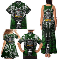 Personalised Warriors Maori Darts Family Matching Tank Maxi Dress and Hawaiian Shirt New Zealand Darts Silver Fern