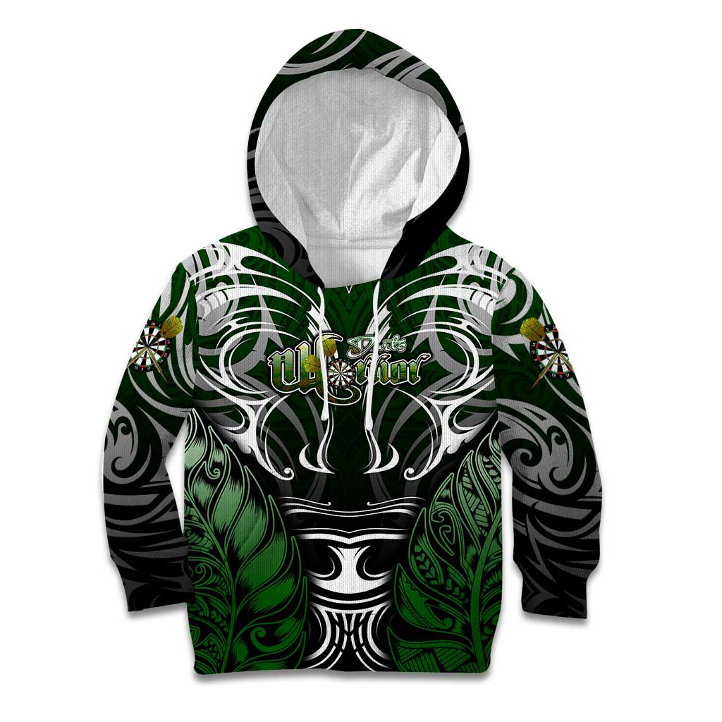 Personalised Warriors Maori Darts Kid Hoodie New Zealand Darts Silver Fern