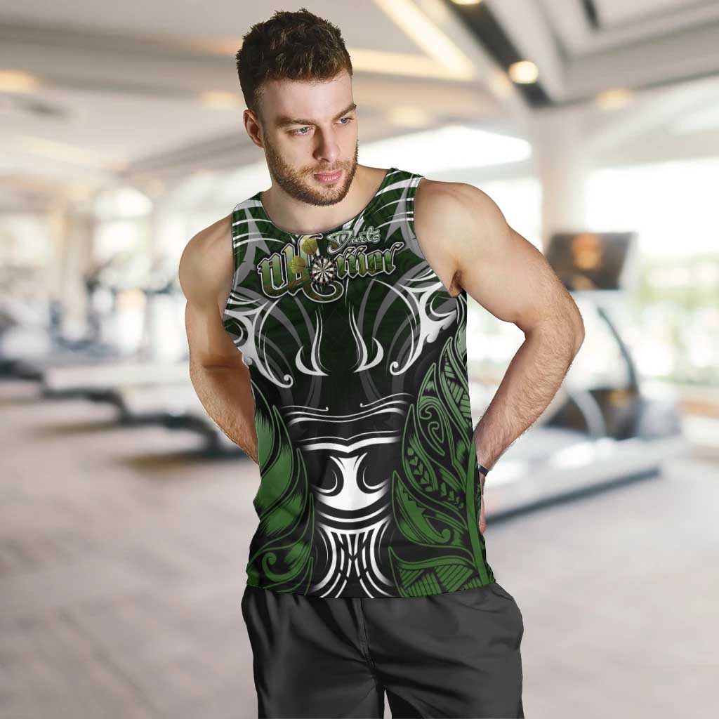 Personalised Warriors Maori Darts Men Tank Top New Zealand Darts Silver Fern
