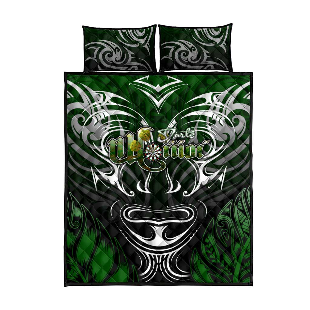 Warriors Maori Darts Quilt Bed Set New Zealand Darts Silver Fern