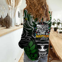 Personalised Warriors Maori Darts Women Casual Shirt New Zealand Darts Silver Fern