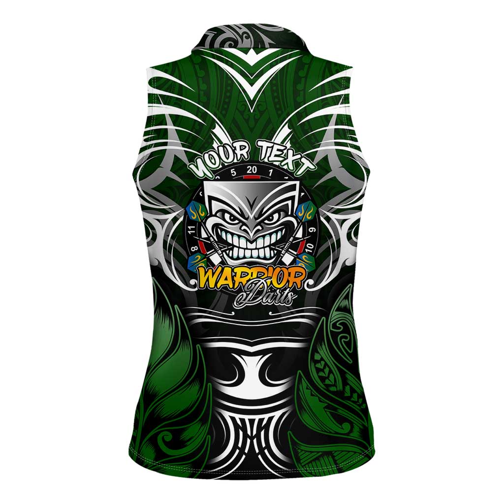 Personalised Warriors Maori Darts Women Sleeveless Polo Shirt New Zealand Darts Silver Fern DT02 - Polynesian Pride
