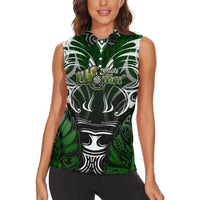 Personalised Warriors Maori Darts Women Sleeveless Polo Shirt New Zealand Darts Silver Fern DT02 - Polynesian Pride
