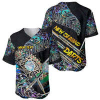 Personalised New Zealand Darts Baseball Jersey NZ Paua Shell Maori Fern
