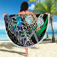 New Zealand Darts Beach Blanket NZ Paua Shell Maori Fern
