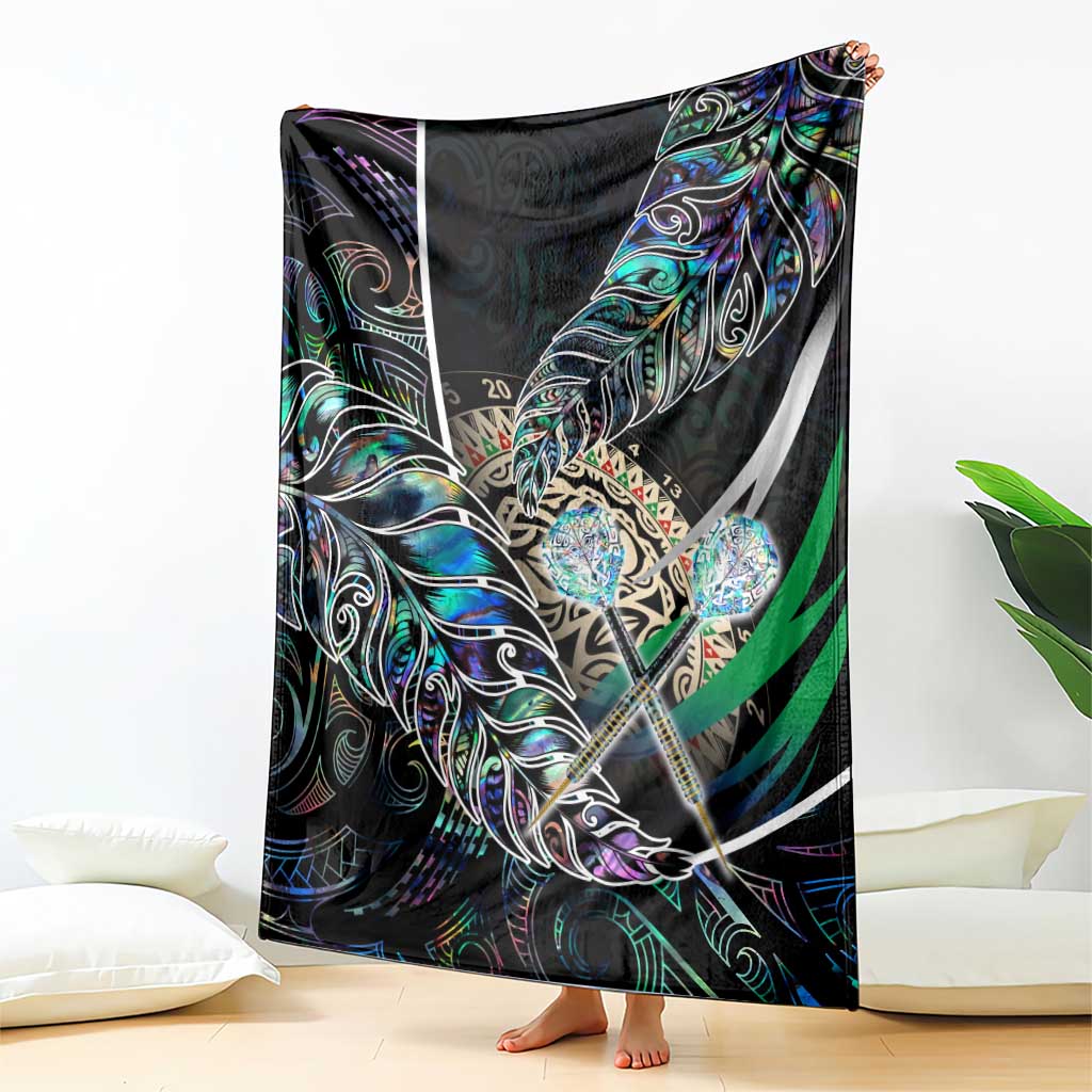 New Zealand Darts Blanket NZ Paua Shell Maori Fern