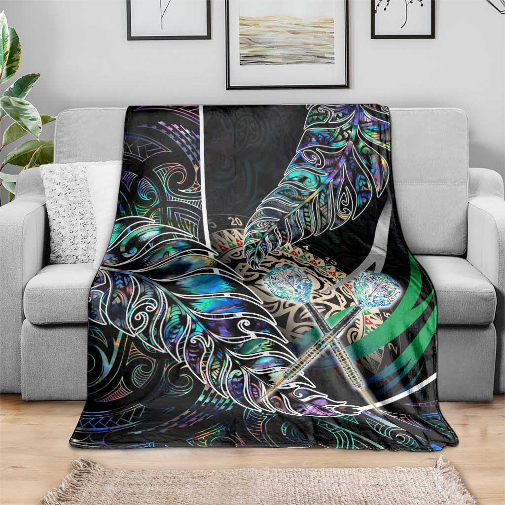 New Zealand Darts Blanket NZ Paua Shell Maori Fern
