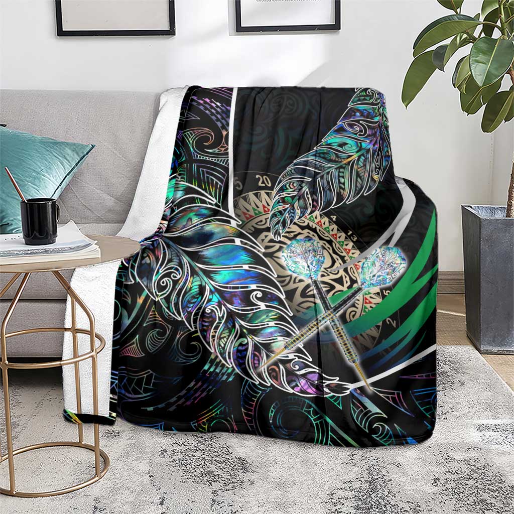 New Zealand Darts Blanket NZ Paua Shell Maori Fern
