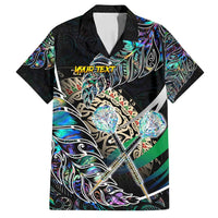 Personalised New Zealand Darts Family Matching Long Sleeve Bodycon Dress and Hawaiian Shirt NZ Paua Shell Maori Fern