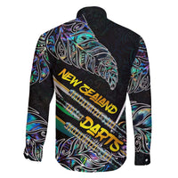 Personalised New Zealand Darts Family Matching Puletasi and Hawaiian Shirt NZ Paua Shell Maori Fern