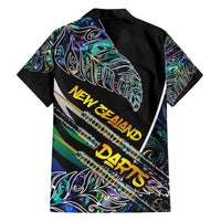 Personalised New Zealand Darts Family Matching Summer Maxi Dress and Hawaiian Shirt NZ Paua Shell Maori Fern DT02 - Polynesian Pride