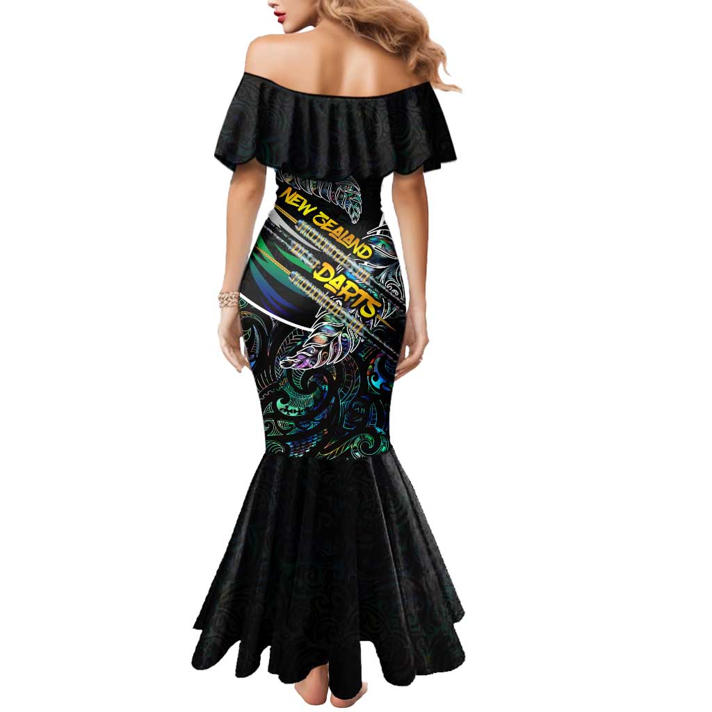 Personalised New Zealand Darts Mermaid Dress NZ Paua Shell Maori Fern